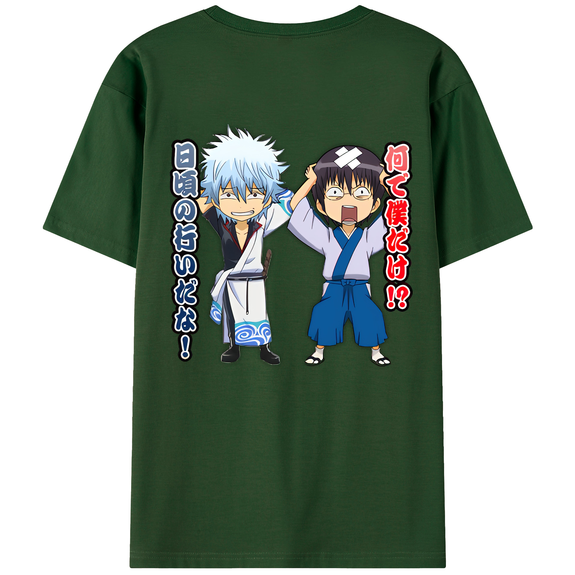 （画像用） ぎんたま 坂田銀時（さかたぎんとき） 神楽 志村新八（しむら しんぱち） GINTAMA Sakata Gintoki Kagura Shimura Shinpachi 綿100％半袖Tシャツ（背面プリント）
